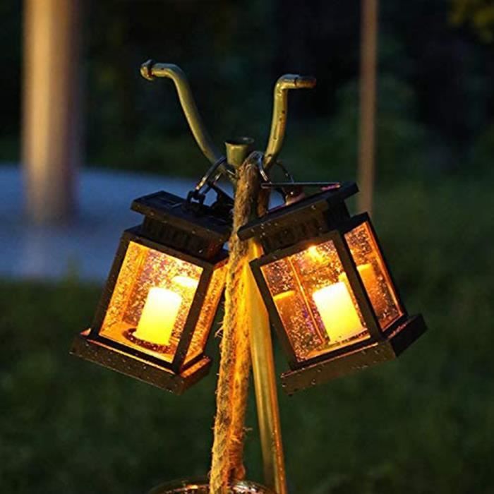 Lanterne Solaire Suspendue,Étanche Lampe Suspendue Lanterne LED Lanterne Solaire Étanche,Éclairage de Jardin Lampe Suspendue Lanterne Exterieur Lampe Solaire Extérieur Jardin Decorative Bougie 
