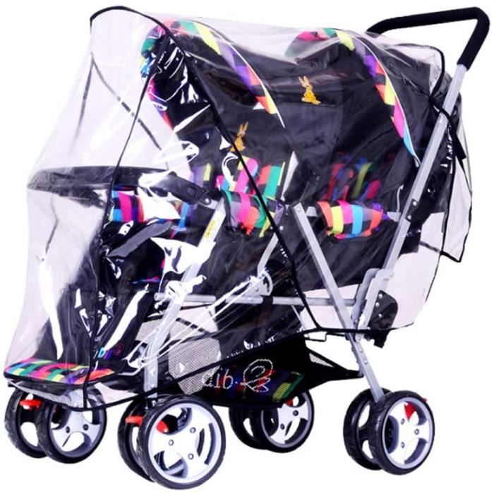 Housse De Pluie Universelle Poussette Bébé - Protection Imperméable Transparente Anti-Vent Anti-Pluie