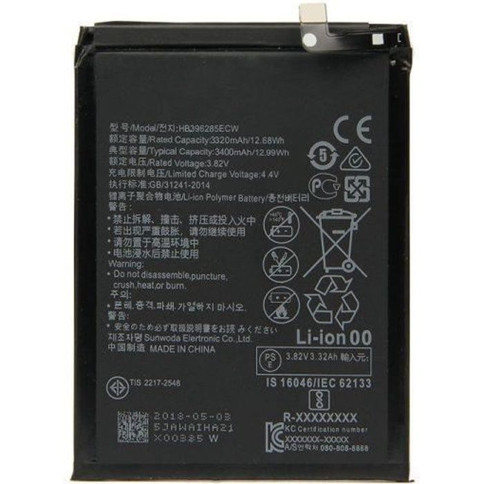 Batterie d'origine HB396285ECW pour Huawei P20 EML-L29 - Honor 10 - 3400mAh