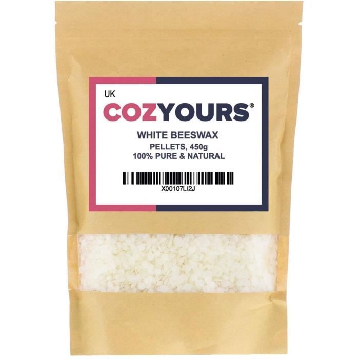 AKARZ 1000g Granulés De Cire D'abeille Blanche – Naturel Et Pur | Meilleur Choix Pour Les Projets Faits à La Main De Bougies Et | Lot économique Pour Les Fabricants De Bougies