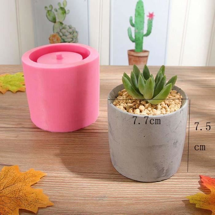 Moule,Mini Pot de fleurs Silicone moule en béton géométrie plateau moule  ciment Pot de fleur planteur moule Silicone - Type 3 - Cdiscount Maison