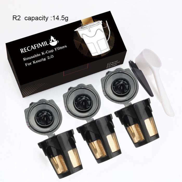 3 Capsules Café Réutilisables - Filtres Rechargeables Machine à Café + Cuillère Et Brosse