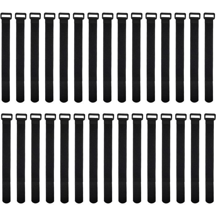 Rangement Cable LOT DE 60 Attaches De Câble Réutilisables Noires Réglables Et Cable Management