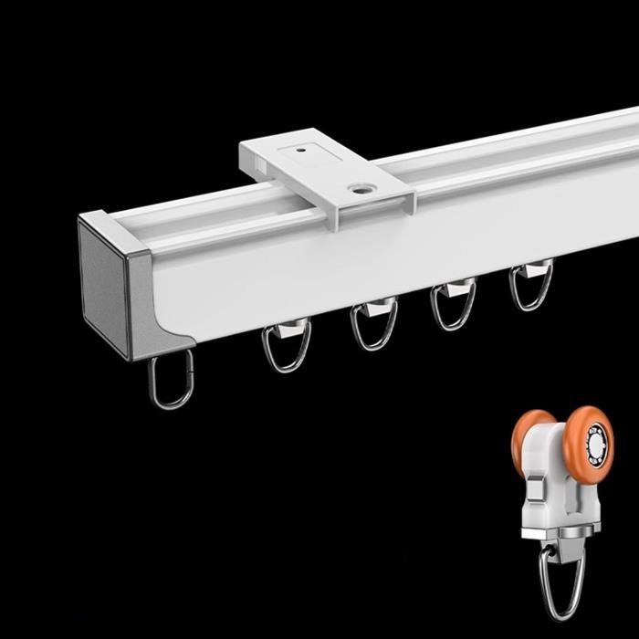 Rail Rideaux Plafond Double Tringle à Rideau Droite Très Résistante, Tringle à Rideaux Pour Séparation De Pièces En Alliage D'aluminium Pour L'intérieur, Le Balcon, Le Salon Et La Chambre à Coucher