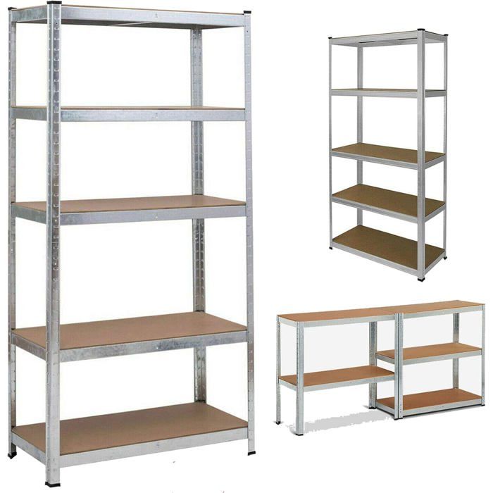 Étagère Lourde 40x40x180cm EASYmaxx - Charge 875kg (175kg/niveau) - 5 Étagères Réglables - Pour Garage, Cave, Atelier
