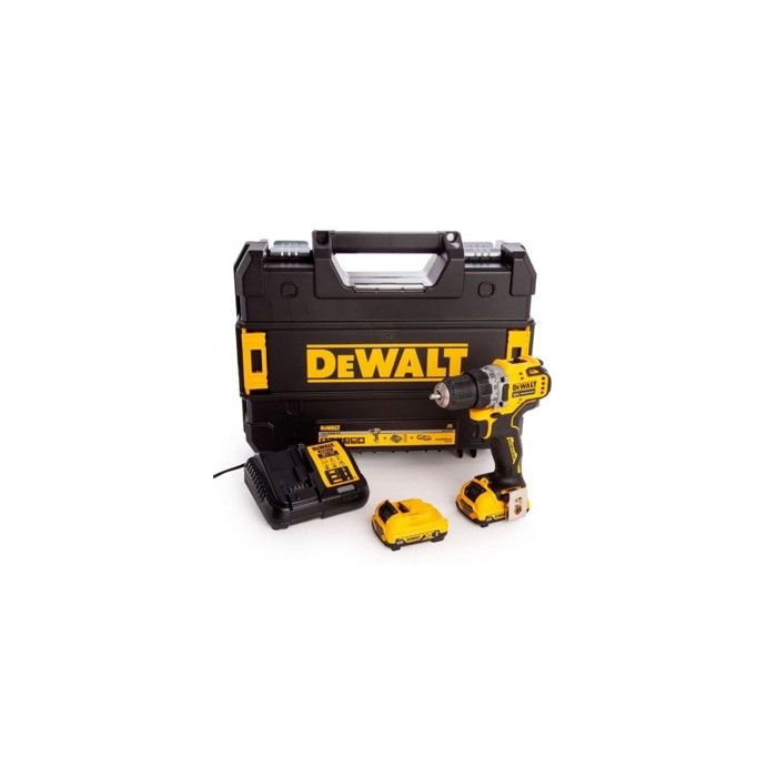 Perceuse visseuse sans fil Dewalt XR 12V 2Ah Li ion Brushless 57.5 Nm DCD701D2