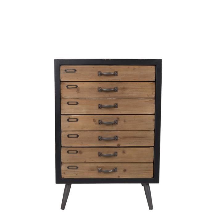 commode vintage - drawer - sol l - bois massif - 4 tiroirs
