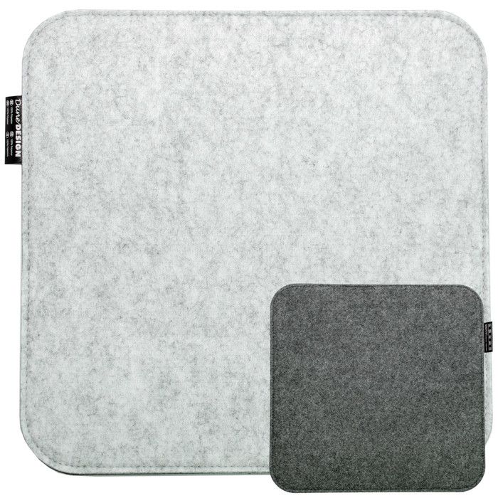 Coussin De Chaise En Feutre – 35x35 Cm, épaisseur 8 Mm, Réversible Gris Clair/foncé, 100% Polyester