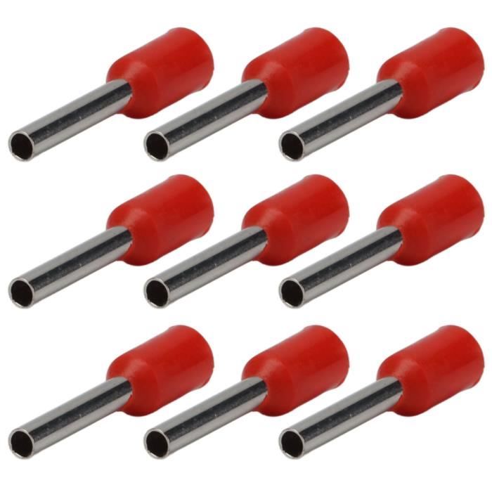 Lot De 1000 Embouts De Câble Heschen E1008 - AWG18 (1.0 Mm²), Isolation Vinyle, Marron, Pour Câblage Électrique