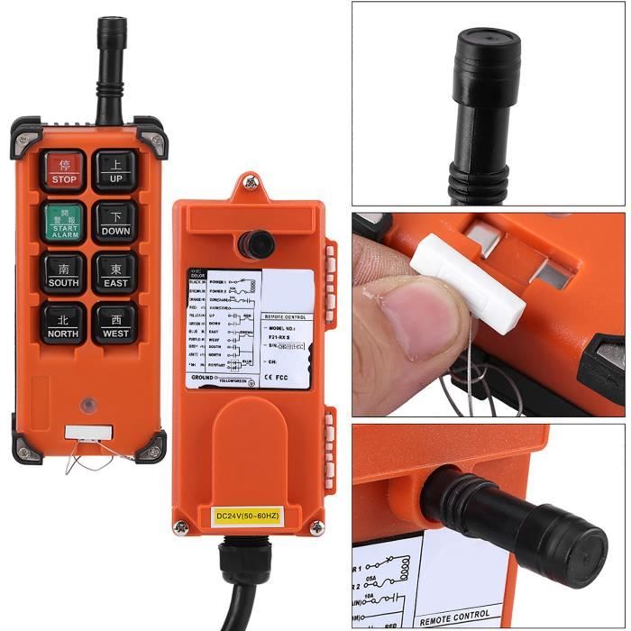 Télécommande Filaire Pour Grue/Palan - Bouton Haut/Bas - Étanche COB-61DR Avec Condensateur 30µF - 5