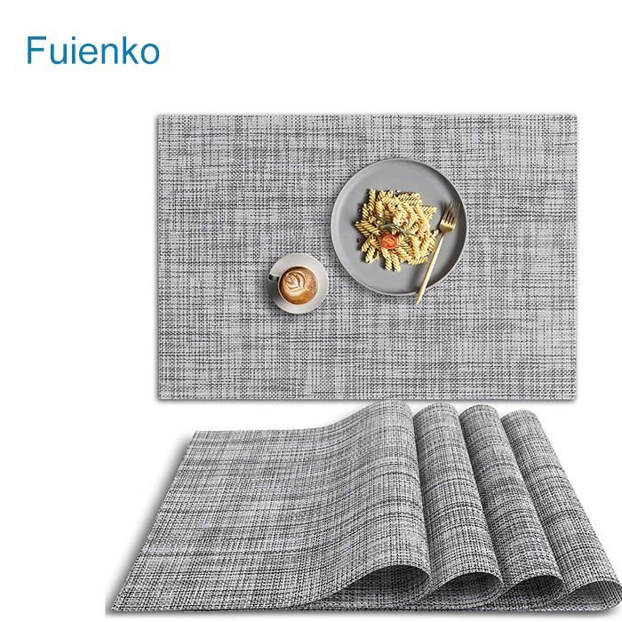 Myir JUN Lot De 4 Sets De Table, Tissé Lavable Napperons Pour Cuisine Ou Pour Table à Manger Résiste à La Chaleur Antidérapant Fait En Vinyle (30x43.5cm) (Vert