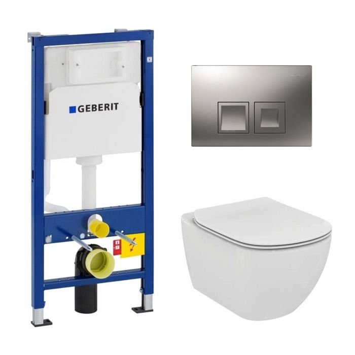 Pack bâti-support Duofix autoportant-plaque & cuvette WC Prima Rimfree  GEBERIT