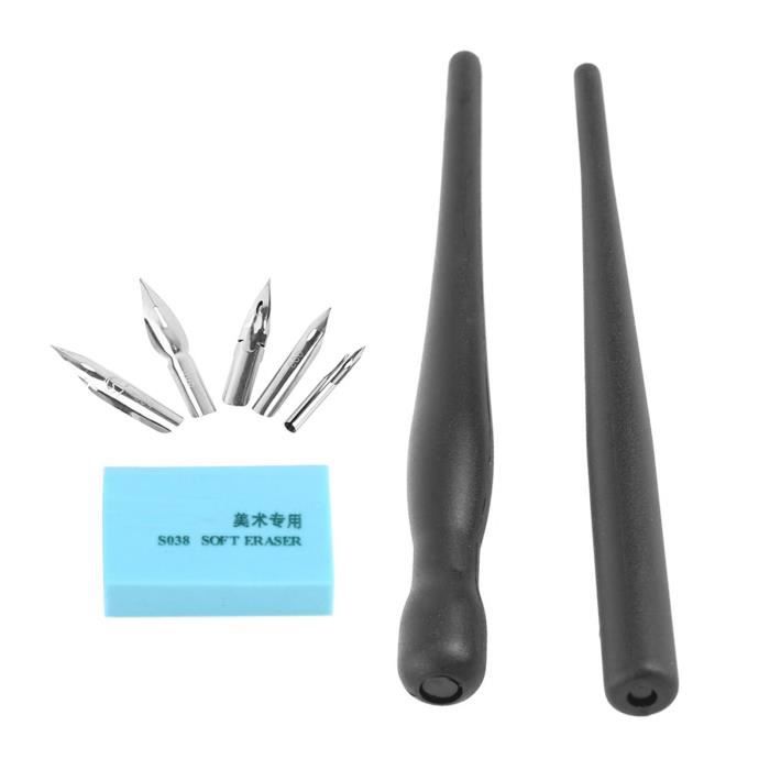 Erofa Ensemble Stylos Calligraphie Parallèles Transparent 6 Tailles - Plumes Pour Dessin, Lettrage Et Signatures Artistiques