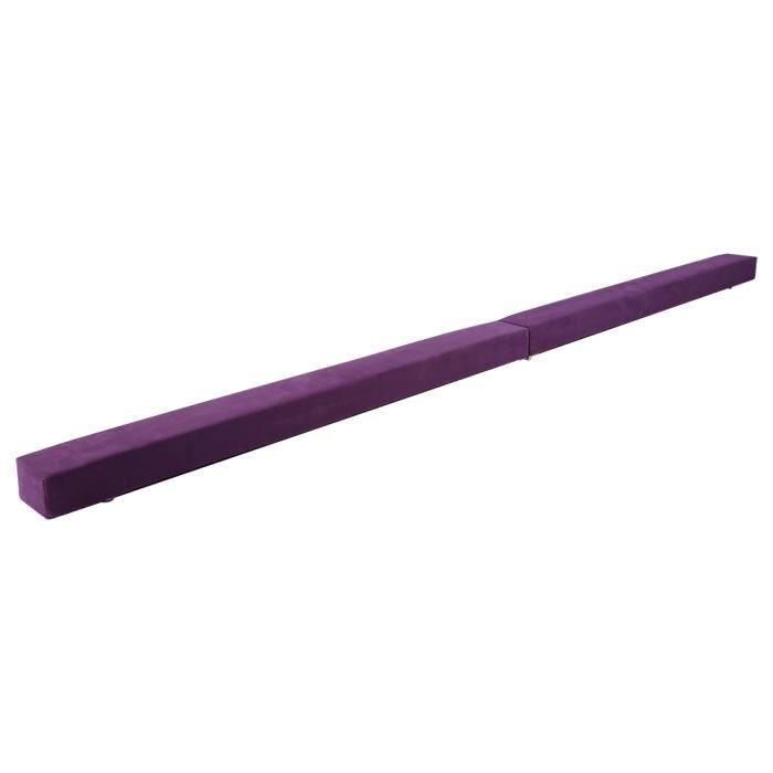 Poutre D'équilibre Pliante En Daim Synthétique - Longueur 2,1 M - Pour Gymnastique à Domicile, Fitness - Violet
