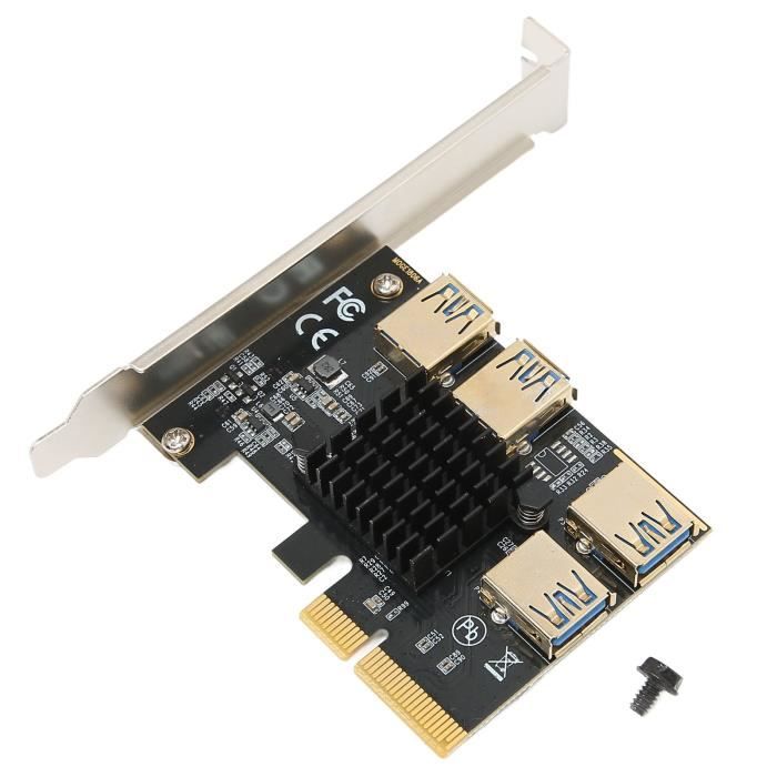 Tbest Carte PCI-E Vers USB3.0 Carte D'extension PCI‑E Vers USB3.0 Type