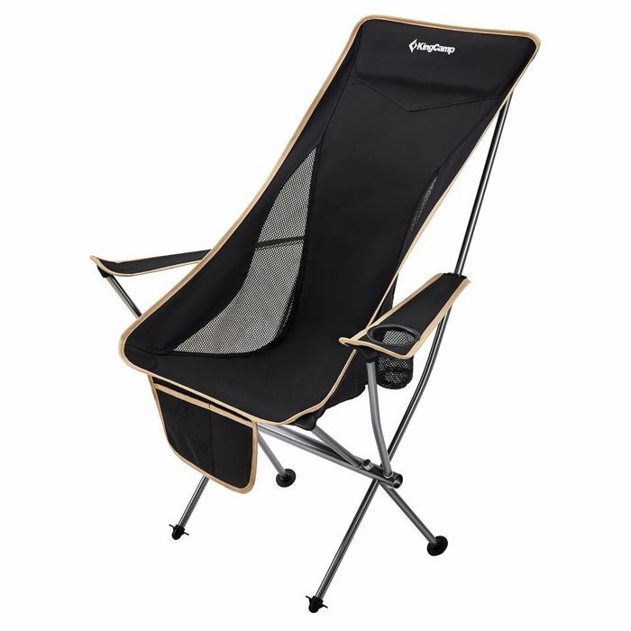 Chaise De Camping Pliante KingCamp - Porte-gobelet, Support 136kg - Ultra Légère Et Compacte