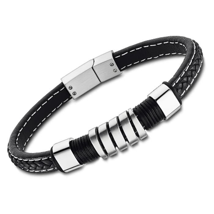Fashion Men's Vintage Titanium Steel Leather Bracelet Couple - Temu
