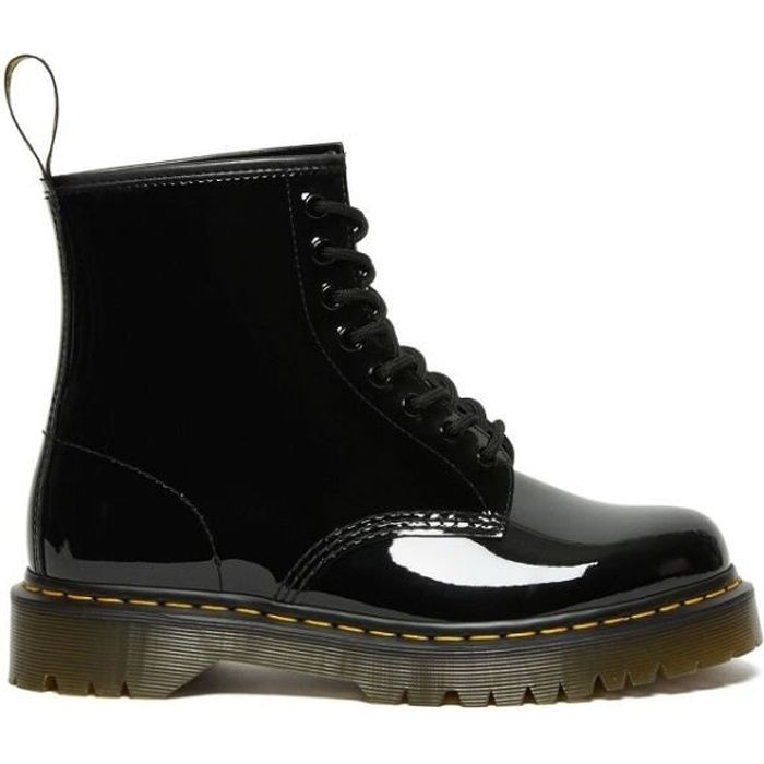 Bottines Femme Dr Martens 1460 BEX en Cuir Noir - Talon Plat - Lacets