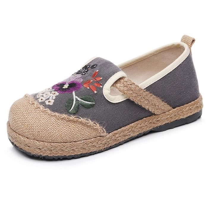 bottines brodées fleurs