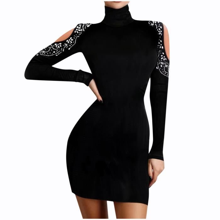 robe strass manche longue