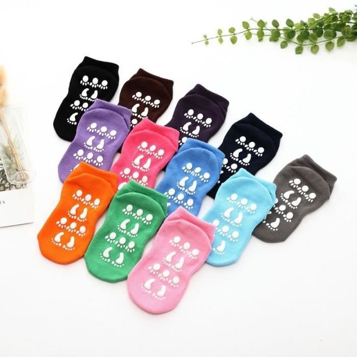 Lot De 4 Paires Chaussettes Foot Enfant Antidérapantes - Taille 33-39 - Coton/Élasthanne - Couleurs Blanc, Noir, Bleu, Rouge