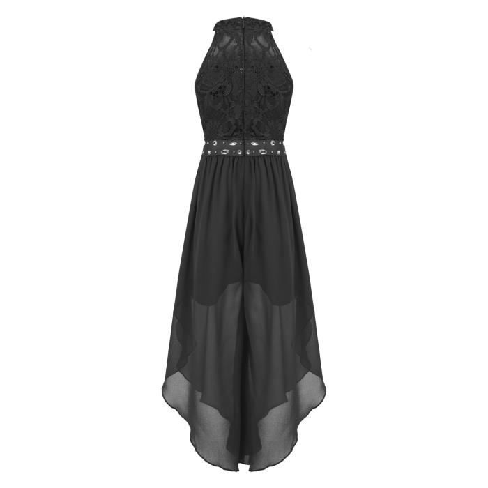 Robe Soirée Enfant Fille Dentelle Strass TSSOE - Robe Princesse Asymétrique, Cérémonie Mariage Danse