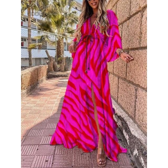 Robe Caftan Brodée Grande Taille Femme - Tunique De Plage Bohème, Cover-up Maillot De Bain, Longueur Maxi