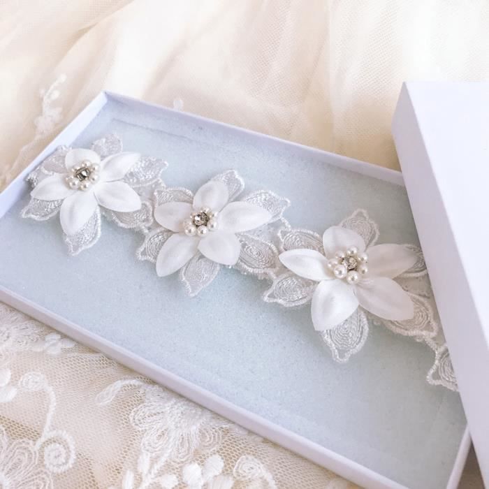 Lot De 3 Jarretelles Mariage En Dentelle - Noir, Blanc, Rouge - Taille Universelle, élastique - Cadeau Romantique - 5