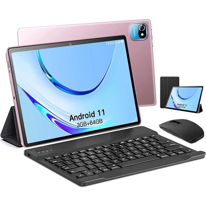 Tablette 10 Pouces Android 11 Tablette, 4 Go RAM 64 Go ROM, Caméra 2MP +  8MP, 4G LTE, 2.5D IPS 800x1280 FHD, 6000mAh Batterie. - Cdiscount  Informatique