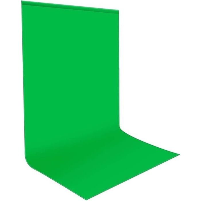 Toile Fond Vert 2x3 M - Polyester Résistant Aux Plis - Pour Studio Photo, Vidéo, Incrustation - Lavable Et Portable