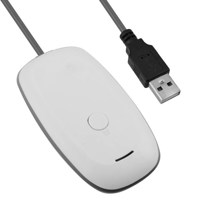 Adaptateur sans fil USB 2.0 Récepteur de jeu pour Microsoft Xbox 360 Ordinateur de bureau PC jeu - Blanc