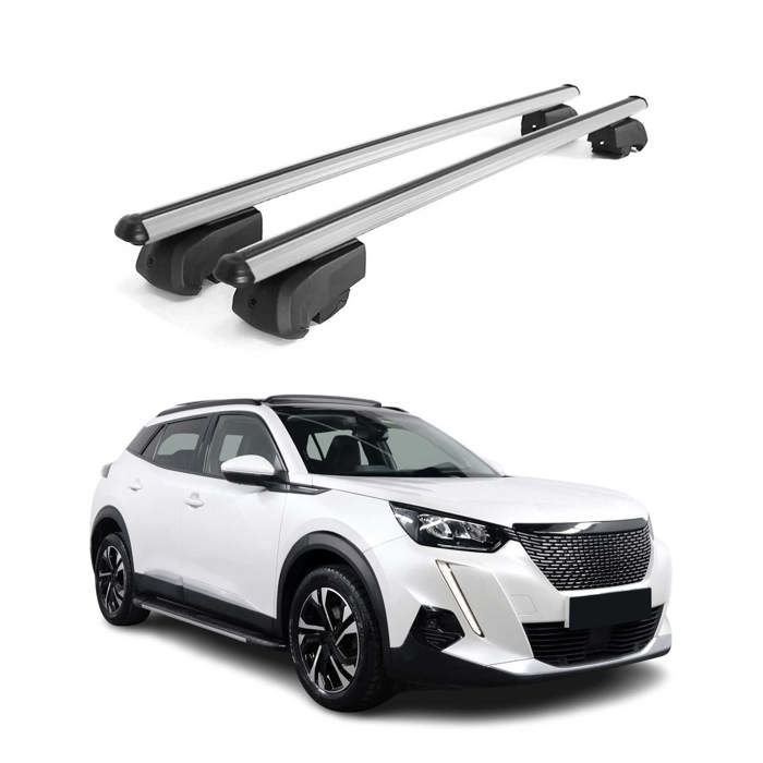 Barres De Toit Transversales Aluminium Noir OMAC Pour Fiat Fiorino Qubo 2008-2019 – Capacité 75 Kg, Pour Rails Surélevés
