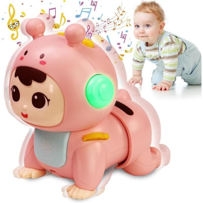 Jouet Rampant éléphant Musical Bébé 6 Mois+ - Lumières, 18 Chansons, Boutons Sensoriels - Développement Motricité Et éveil - 10