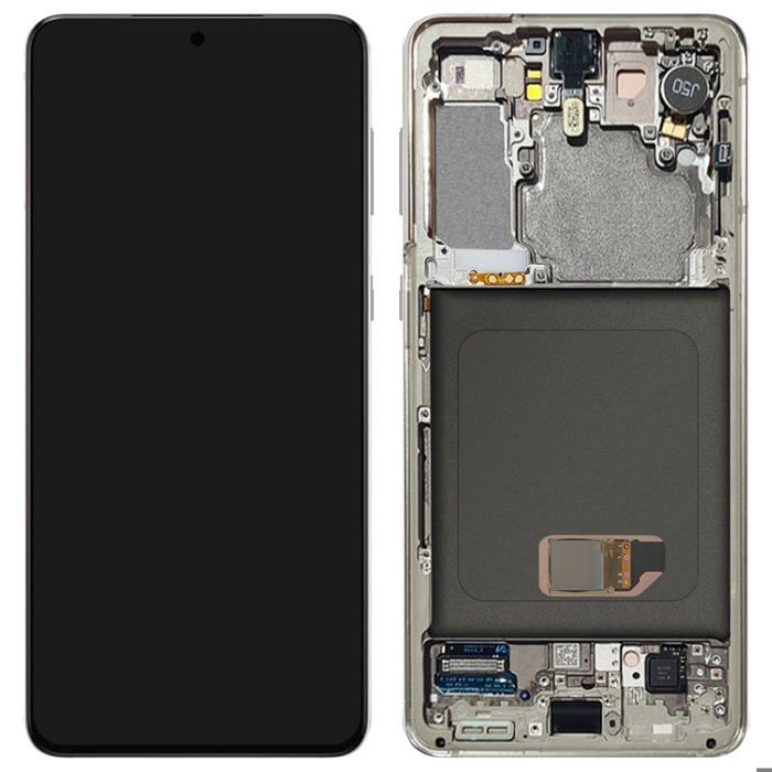 Écran LCD + Vitre Tactile - SAMSUNG - Galaxy S21 - Blanc - Installation Facile - 100% Fonctionnel