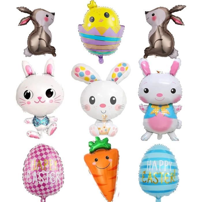Ballon Lapin 6 Pièces Ballon Paques Gros Ballons Aluminium