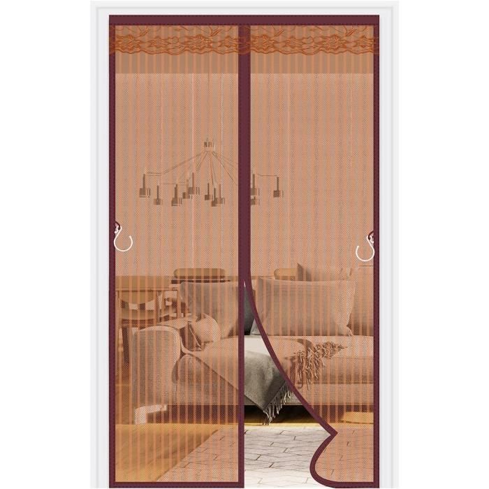Moustiquaire Porte Magnetique 100x245cm Sans Percer Enroulable