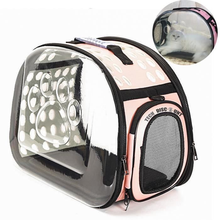 Td Sac De Transport Chat Chien Lapin Voyage Animaux De Compagnie Balade Trous Respirant Cage Pattes Couleur Cage Niche Transparent