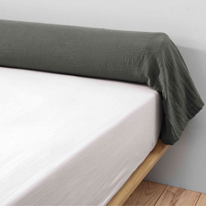 Protège Traversin Terre De Nuit 180cm - Molleton 160g/m² 80% Coton - Blanc