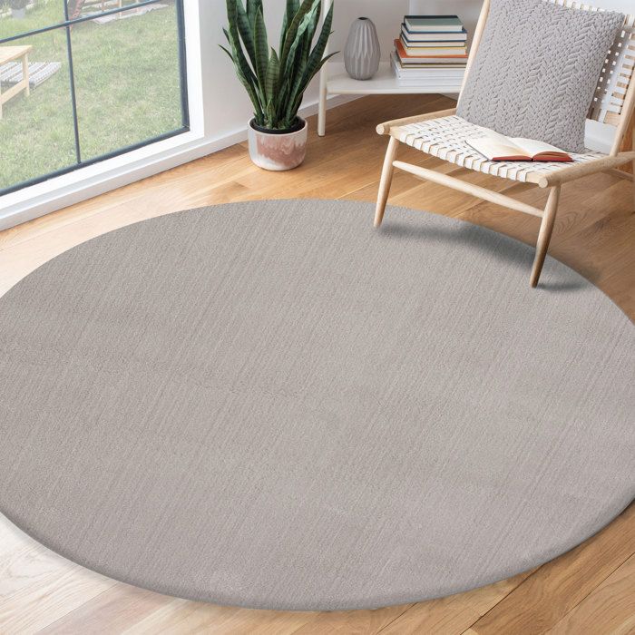 Tapis Rond - THE CARPET - Relax - Antidérapant - Lavable - 120 cm - Sable