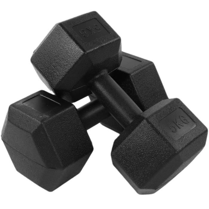 Paire D’haltères Hexagonaux Titan Fitness 35 LB (15,9 Kg) – Caoutchouc Noir