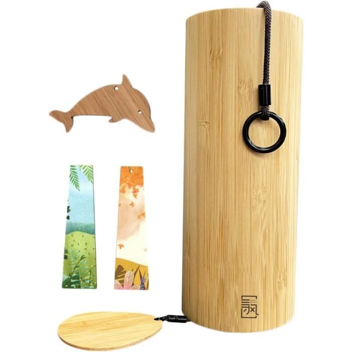 Carillon éolien En Bambou 36.6 Cm - Son Apaisant Pour Méditation, Jardin - Style Japonais - Décoration Unique - 8