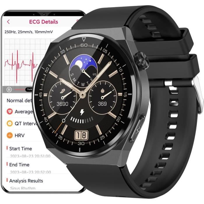 Montre Intelligente Carrée Montre Connectée Radiant Hollywood - Écran Carré - Moniteur Fréquence Cardiaque, Tension, Sommeil - Autonomie 7 Jours