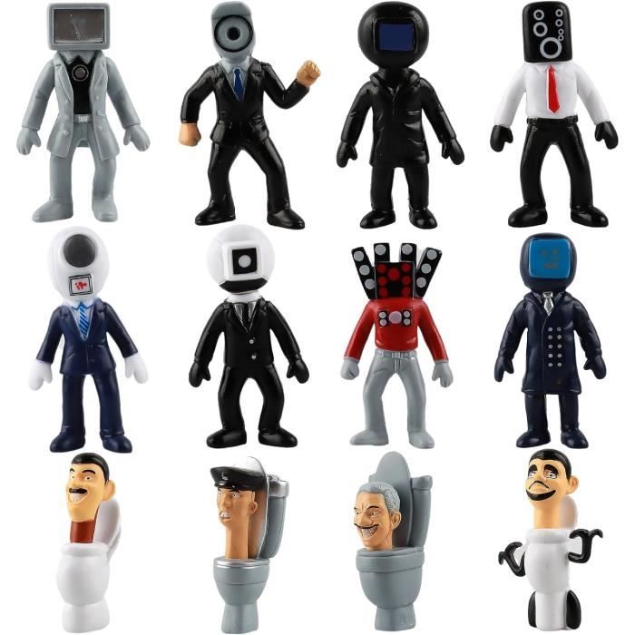 YGCHEN Skibidi Toilet Figure Miniatura Toilet Decorazioni Torta Mini Toilette Figurine Ornamenti Skibidi Toilet Figurines Giocattoli Decorazioni Festa di Compleanno Regalo 6 Pezzi