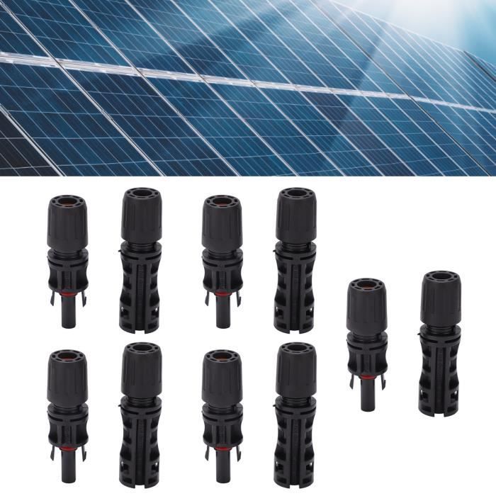 5 Paires Connecteurs Solaires IP67 - Prises Mâle/Femelle 30A 1000V - Pour Panneaux