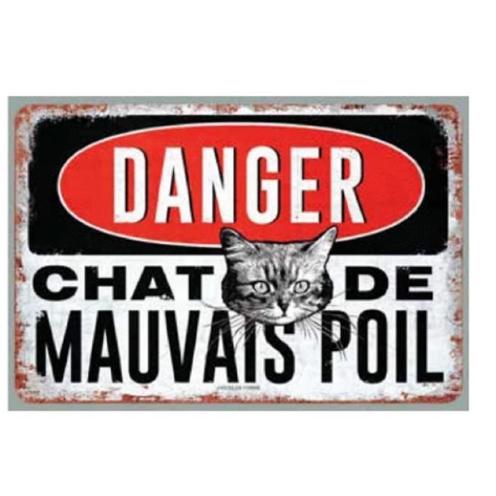 Plaque Murale Métal Chat – Décoration 30x20 Cm – Générique