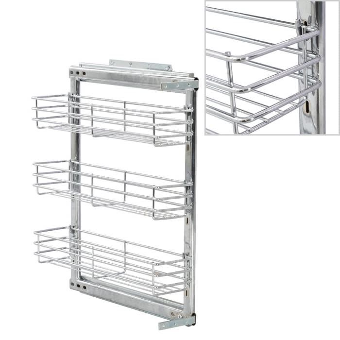 vidaXL Panier à 3 niveaux métallique de cuisine 47x15 5x55 5 cm 50968
