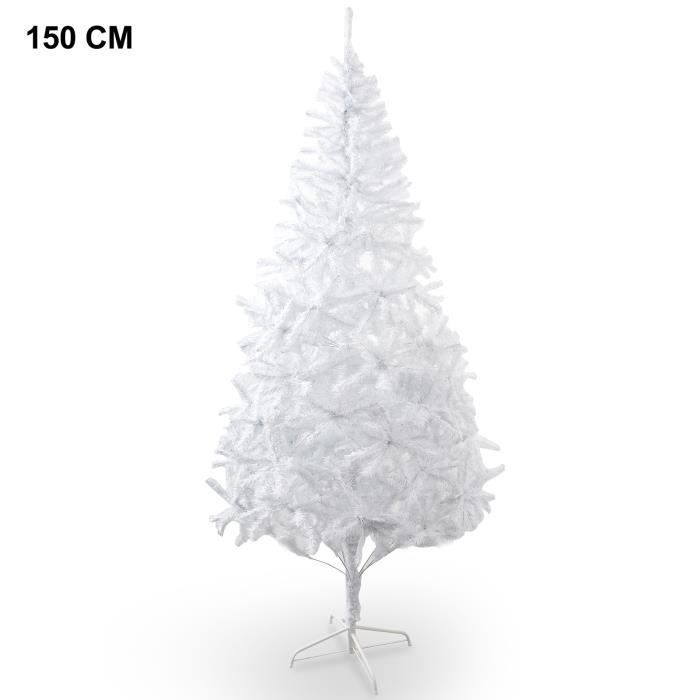 Sapin De Noël Artificiel Enneigé Avec Lumières LED Intégrées - 150 Cm, Mélange PE/PVC - 517 Pointes, 190 LEDs Blanches Chaudes - Installation Facile En 3 Sections