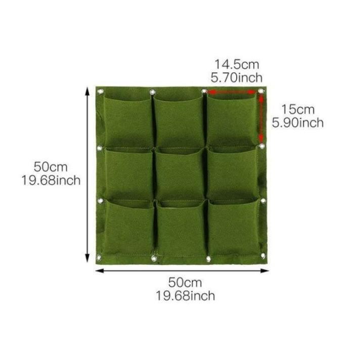 Mur Végétal Avec 18 Poches - Système D'arrosage Automatique, Pour Intérieur Et Extérieur