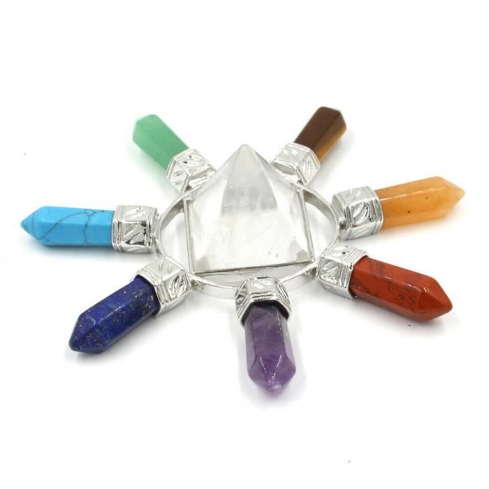 Pyramide En Améthyste à 7 Points - Générateur D'Énergie, Équilibrage Des Chakras, Méditation