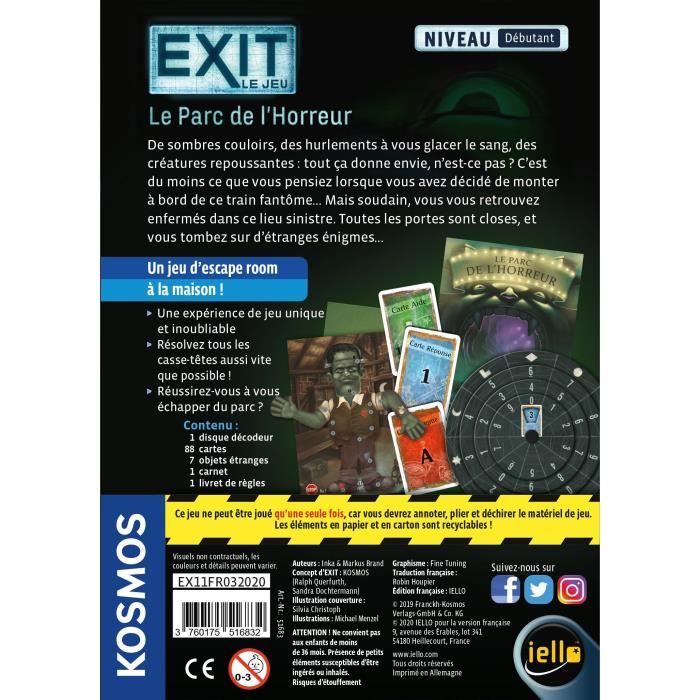 Escape Box Horreur - Escape Game Adulte De 3 À 6 Joueurs - Dès 14 Ans Et  Adulte à Prix Carrefour
